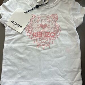 NWT Kenzo Kids White Tee with Pink Tiger Graphic